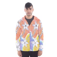 Tricolor Garden  Men s Hooded Windbreaker by okhismakingart