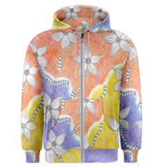 Tricolor Garden  Men s Zipper Hoodie by okhismakingart