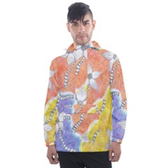 Tricolor Garden  Men s Front Pocket Pullover Windbreaker by okhismakingart