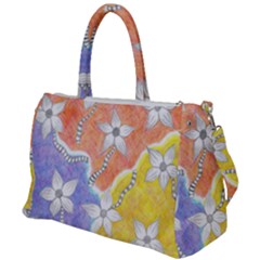 Tricolor Garden  Duffel Travel Bag by okhismakingart