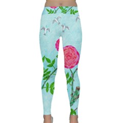 Roses And Seagulls Classic Yoga Leggings by okhismakingart