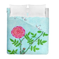 Roses And Seagulls Duvet Cover Double Side (full/ Double Size) by okhismakingart