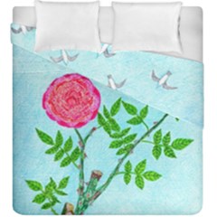 Roses And Seagulls Duvet Cover Double Side (king Size) by okhismakingart