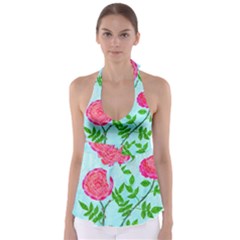 Roses And Seagulls Babydoll Tankini Top by okhismakingart