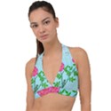 Roses and Seagulls Halter Plunge Bikini Top View1