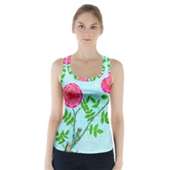 Roses And Seagulls Racer Back Sports Top by okhismakingart