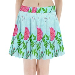 Roses And Seagulls Pleated Mini Skirt by okhismakingart