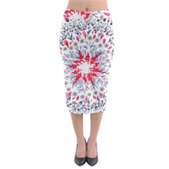 Flaming Sun Abstract Midi Pencil Skirt by okhismakingart