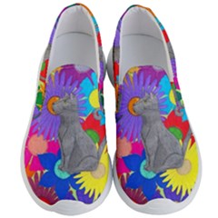 Floral Cat Men s Lightweight Slip Ons by okhismakingart