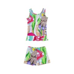 Iguana And Mushrooms Kids  Boyleg Swimsuit by okhismakingart