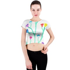 Cheerio Box Vine  Crew Neck Crop Top by okhismakingart