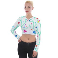 Cheerio Box Vine  Long Sleeve Cropped Velvet Jacket by okhismakingart