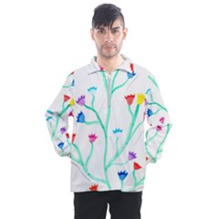 Cheerio Box Vine  Men s Half Zip Pullover by okhismakingart