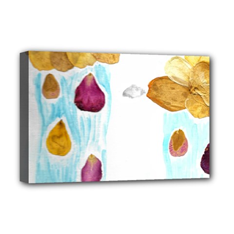 Rose Petal Shower Deluxe Canvas 18  X 12  (stretched) by okhismakingart