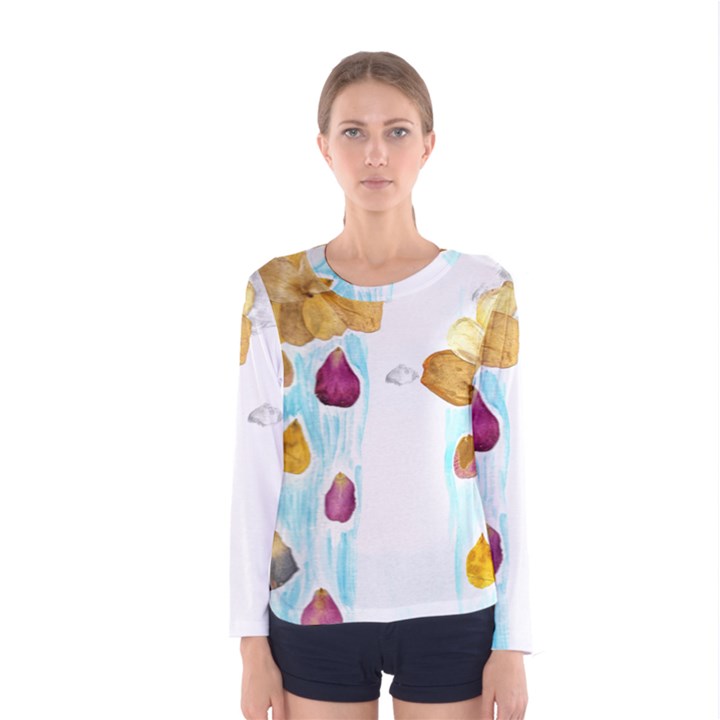 Rose Petal Shower Women s Long Sleeve Tee