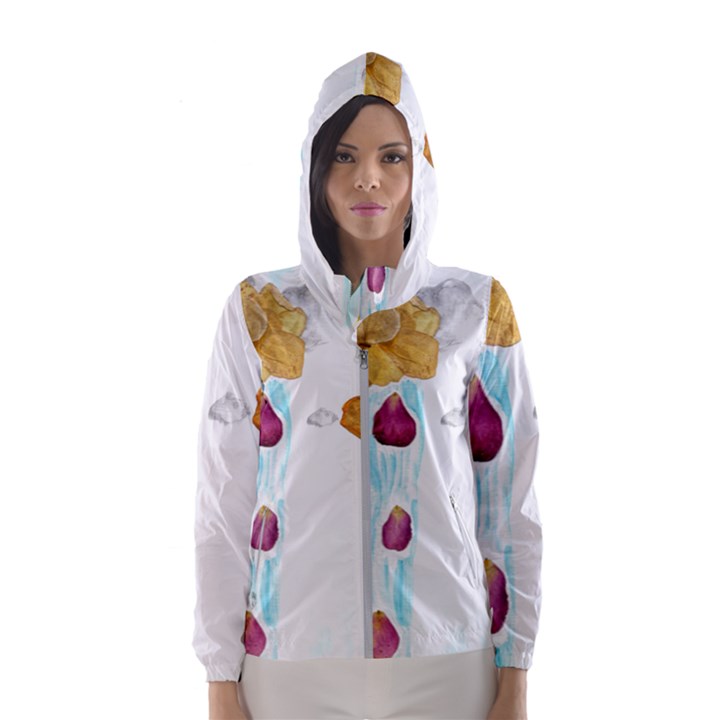 Rose Petal Shower Women s Hooded Windbreaker