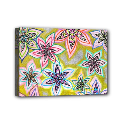 Bubble Flowers Mini Canvas 7  X 5  (stretched) by okhismakingart