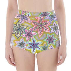 Bubble Flowers High-waisted Bikini Bottoms by okhismakingart