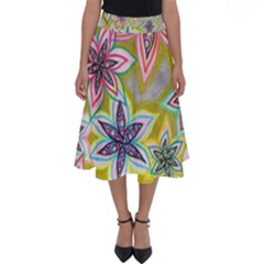 Bubble Flowers Perfect Length Midi Skirt by okhismakingart