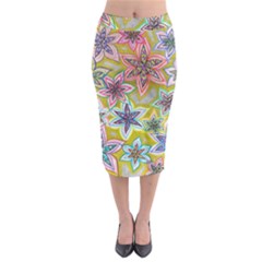 Bubble Flowers Midi Pencil Skirt by okhismakingart