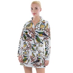 Vintage Birds Women s Hoodie Dress