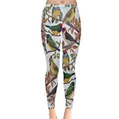 Vintage Birds Inside Out Leggings by Valentinaart