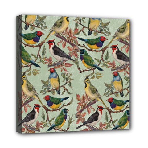 Vintage Birds Mini Canvas 8  X 8  (stretched) by Valentinaart