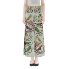 Vintage Birds Full Length Maxi Skirt by Valentinaart