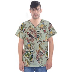 Vintage Birds Men s V-neck Scrub Top