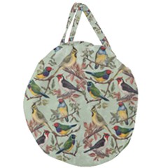 Vintage Birds Giant Round Zipper Tote by Valentinaart