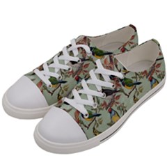 Vintage Birds Women s Low Top Canvas Sneakers by Valentinaart