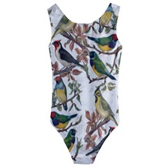 Vintage Birds Kids  Cut-out Back One Piece Swimsuit by Valentinaart