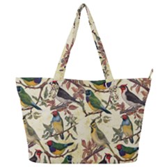 Vintage Birds Full Print Shoulder Bag by Valentinaart