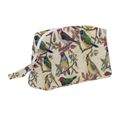 Vintage Birds Wristlet Pouch Bag (medium)