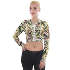 Vintage Birds Long Sleeve Cropped Velvet Jacket