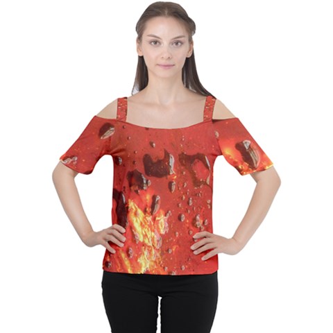 Golden Nebula Cutout Shoulder Tee by WILLBIRDWELL