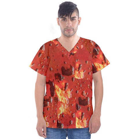 Golden Nebula Men s V-neck Scrub Top by WILLBIRDWELL