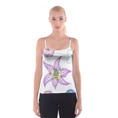 Flower And Insects Spaghetti Strap Top by okhismakingart