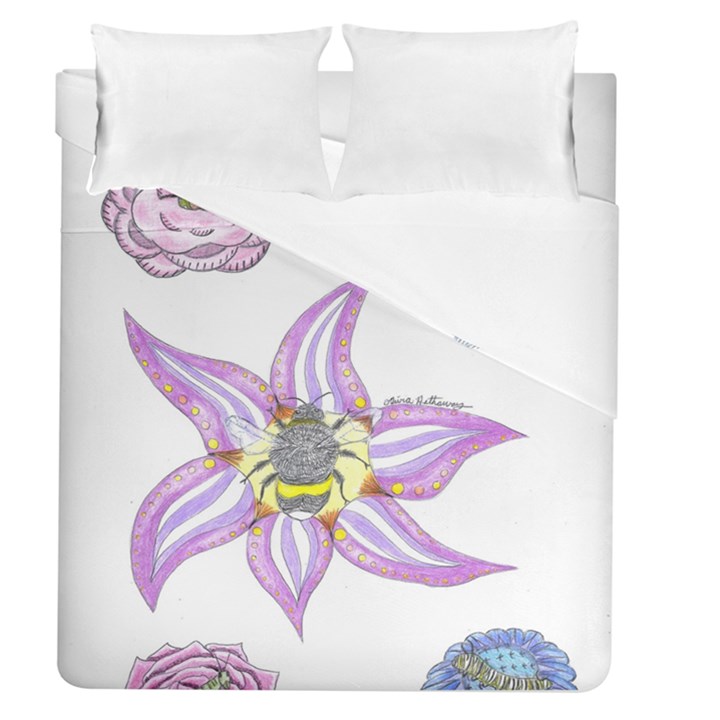 Flower and Insects Duvet Cover (Queen Size)