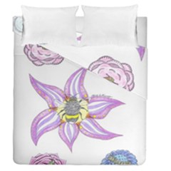 Flower And Insects Duvet Cover Double Side (queen Size) by okhismakingart