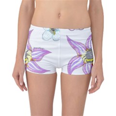 Flower And Insects Reversible Boyleg Bikini Bottoms by okhismakingart