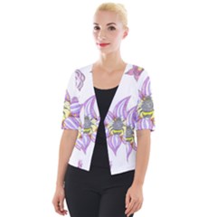 Flower And Insects Cropped Button Cardigan by okhismakingart