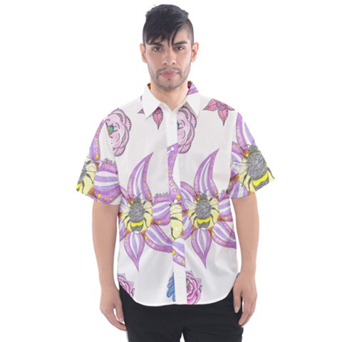 Flower And Insects Men s Short Sleeve Shirt by okhismakingart