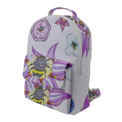 Flower And Insects Flap Pocket Backpack (large) by okhismakingart