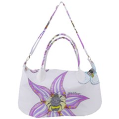 Flower And Insects Removal Strap Handbag