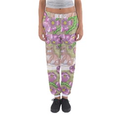 Fluffy Cat In A Garden  Women s Jogger Sweatpants by okhismakingart