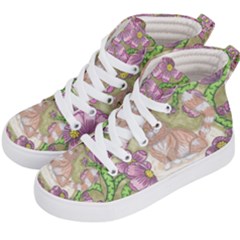 Fluffy Cat In A Garden  Kids  Hi-top Skate Sneakers by okhismakingart