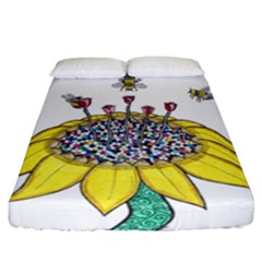 Bees At Work  Fitted Sheet (california King Size) by okhismakingart