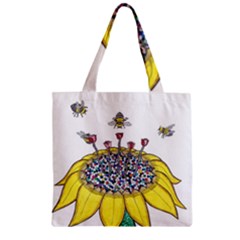 Bees At Work  Zipper Grocery Tote Bag by okhismakingart