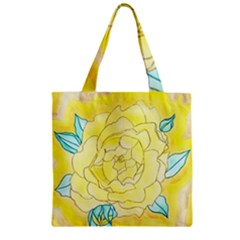 Neutral Rose Watercolor Zipper Grocery Tote Bag by okhismakingart